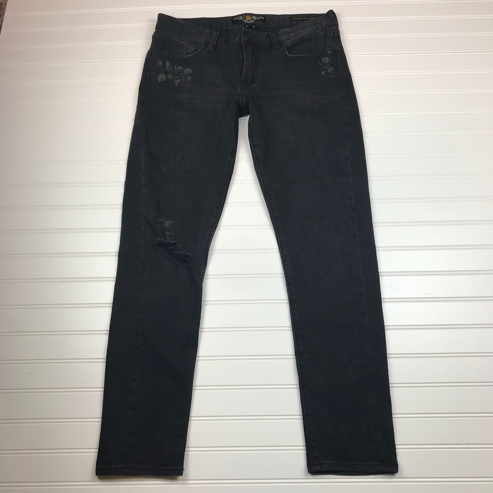 Lucky Brand Sienna Slim Boyfriend Jean Black Distr - Picture 4 of 16